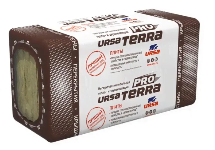 URSA TERRA 34PN PRO Маты 1250х610х100мм, 9,15м2, 0,915м3, t0,034 Вт/мК