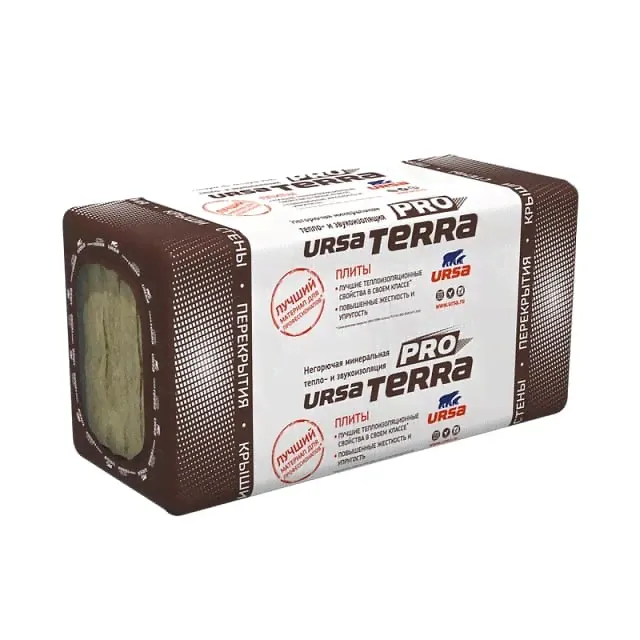 Утеплитель Ursa минеральный (стекловолокно) Terra 34PN PRO 1250*610*50 мм