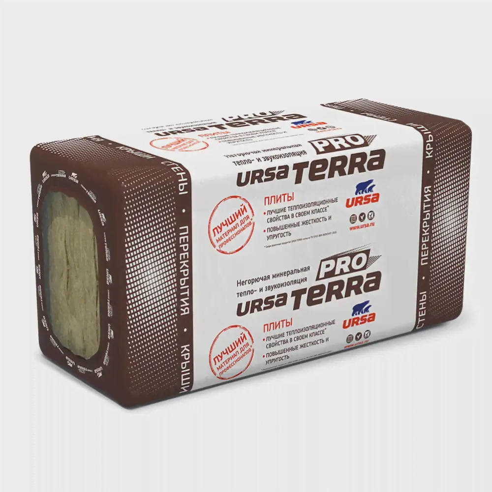Минеральная вата URSA, Урса Терра 610х1000 100мм 3,05м2